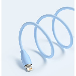 Дата кабель USB 2.0 AM to Lightning 1.2m 2.4A Jelly Liquid Silica Gel Blue Baseus (CAGD000003) фото 2