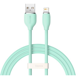 Дата кабель USB 2.0 AM to Lightning 1.2m 2.4A Jelly Liquid Silica Gel Green Baseus (CAGD000006) фото 1