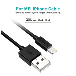 Дата кабель USB 2.0 AM to Lightning 1.2m 2.4A MFI Choetech (IP0026) фото 2