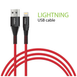 Дата кабель USB 2.0 AM to Lightning 1.2m CBRNYL1 Red Intaleo (1283126559471) фото 1