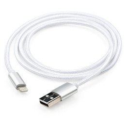Дата кабель USB 2.0 AM to Lightning 1m nylon silver Vinga (VCPDCLNB1S) фото 2