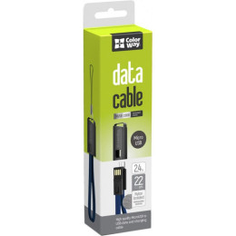 Дата кабель USB 2.0 AM to Micro 5P 0.22m blue ColorWay (CW-CBUM022-BL) фото 2
