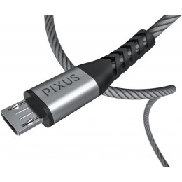 Дата кабель USB 2.0 AM to Micro 5P 1.0m Flex Gray Pixus (4897058531145) фото 2