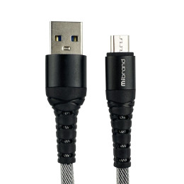Дата кабель USB 2.0 AM to Micro 5P 1.0m MI-14 2A Black-Gray Mibrand (MIDC/14MBG) фото 1