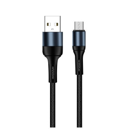 Дата кабель USB 2.0 AM to Micro 5P 1.0m nylon black ColorWay (CW-CBUM045-BK) фото 2