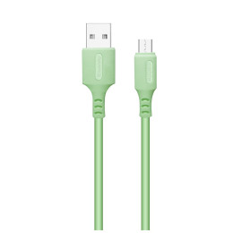 Дата кабель USB 2.0 AM to Micro 5P 1.0m soft silicone green ColorWay (CW-CBUM042-GR) фото 1