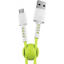 Дата кабель USB 2.0 AM to Micro 5P 1.0m Soft white/lime Pixus (4897058531176) фото 1
