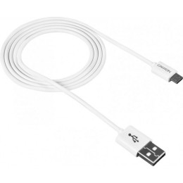 Дата кабель USB 2.0 AM to Micro 5P 1.0m White Canyon (CNE-USBM1W) фото 1