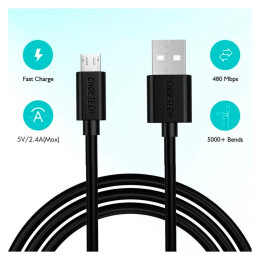 Дата кабель USB 2.0 AM to Micro 5P 1.2m 2.4A PVC Choetech (AB003) фото 2