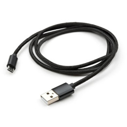 Дата кабель USB 2.0 AM to Micro 5P 1m nylon black Vinga (VCPDCMNB1BK) фото 2