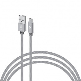 Дата кабель USB 2.0 AM to Micro 5P 2.0m CBGNYM2 grey Intaleo (1283126477683) фото 1