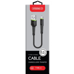 Дата кабель USB 2.0 AM to Type-C 0.2m CBFLEXT0 black Intaleo (1283126487446) фото 2