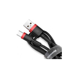 Дата кабель USB 2.0 AM to Type-C 0.5m 3A red-black Baseus (CATKLF-A91) фото 1