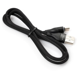 Дата кабель USB 2.0 AM to Type-C 1.0m cylindric nylon back Vinga (VCPDCTCCANB1BK) фото 2