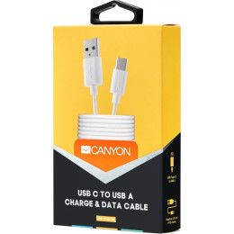 Дата кабель USB 2.0 AM to Type-C 1.0m white Canyon (CNE-USBC1W) фото 2