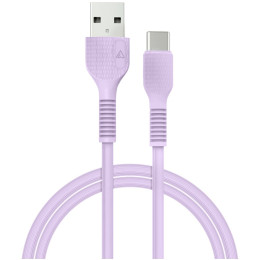 Дата кабель USB 2.0 AM to Type-C 1.2m AL-CBCOLOR-T1BK Purple ACCLAB (1283126518270) фото 1