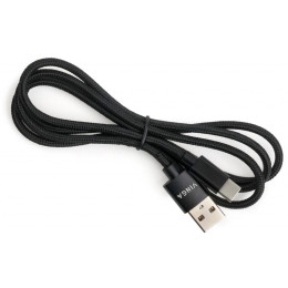 Дата кабель USB 2.0 AM до Type-C 1m nylon black Vinga (VCPDCTCNB1BK) фото 2