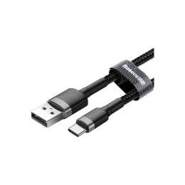 Дата кабель USB 2.0 AM to Type-C 2.0m 3A Gray-Black Baseus (CATKLF-CG1) фото 2