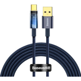 Дата кабель USB 2.0 AM to Type-C 2.0m 5A Blue Baseus (CATS000303) фото 1