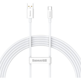 Дата кабель USB 2.0 AM to Type-C 2.0m 5A White Baseus (CAYS001402) фото 1