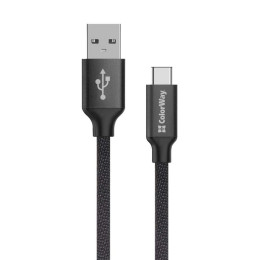 Дата кабель USB 2.0 AM to Type-C 2.0m black ColorWay (CW-CBUC008-BK) фото 1