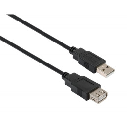 Дата кабель USB 2.0 AM/AF 1.8m Vinga (VCPUSBAMAF1.8BK) фото 1