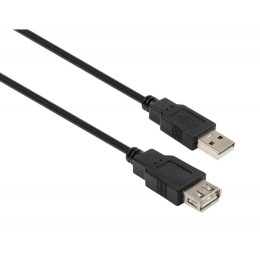 Дата кабель USB 2.0 AM/AF 3.0m Vinga (VCPUSBAMAF3BK) фото 1