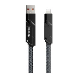 Дата кабель USB 2.0 AM/USB-C to Lightning + Type-C 1.5m PD-B96th Black Proda (PD-B96th-BK) фото 1
