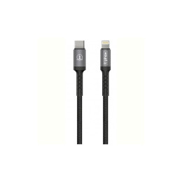 Дата кабель USB Type-C to Lightning 1.0m Black Gray T-Phox (T-CL833) фото 1
