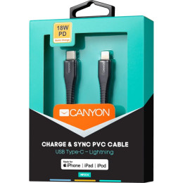 Дата кабель USB Type-C to Lightning 1.2m MFI Black Canyon (CNS-MFIC4B) фото 2