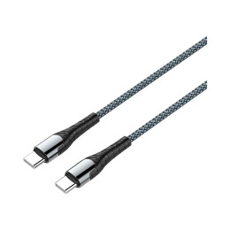 Дата кабель USB Type-C to Type-C 1.0m PD Fast Charging 65W 3А grey ColorWay (CW-CBPDCC040-GR) фото 1