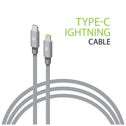 Дата кабель USB-C to Lightning 1.0m CBGNYTL1 30W Grey Intaleo (1283126559587) фото 1