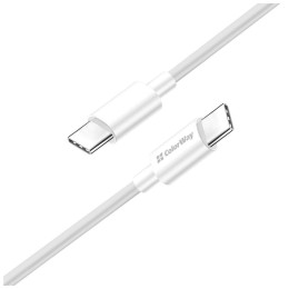 Дата кабель USB-C to USB-C 1.0m 5A 100W white ColorWay (CW-CBPDCC058-WT) фото 1