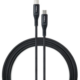 Дата USB-C кабель USB-C 1.0m 60W Nylon Vinga (VCDCCCM331) фото 1