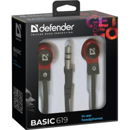 Навушники Defender Basic 619 Black-Red (63619) фото 2