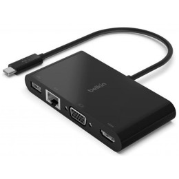 Переходник Belkin USB-C to Ethernet, HDMI, VGA, USB-A, black (AVC005BTBK) фото 1