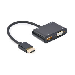 Переходник Cablexpert HDMI to HDMI/VGA+audio 3.5mm (A-HDMIM-HDMIFVGAF-01) фото 1