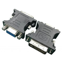 Переходник DVI (24+5 пин)/VGA, M/F HD (3 ряда) Cablexpert (A-DVI-VGA-BK) фото 1