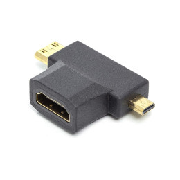 Переходник HDMI (F) to mini HDMI (M) / micro HDMI (M) PowerPlant (CA912056) фото 1