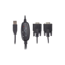 Переходник USB 2.0 to 2хCOM (9+25pin) 1.4m Viewcon (VE591) фото 1