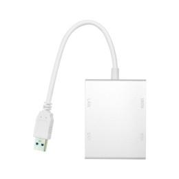 Переходник USB 3.0 to HDMI, DVI, VGA, RJ45 Gigabit Ethernet PowerPlant (CA912087) фото 1