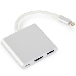 Перехідник USB Type-C-HDMI Cablexpert (A-CM-HDMIF-02-SV) фото 1