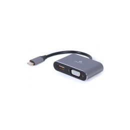Перехідник USB-C to HDMI/VGA, 4К 30Hz Cablexpert (A-USB3C-HDMIVGA-01) фото 1