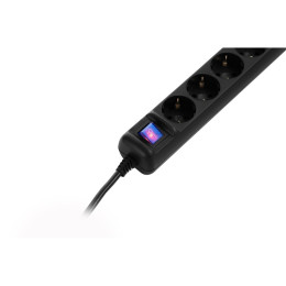 Сетевой удлинитель 2E 5XSchuko з вимикачем, 5м, black (2E-U05ES15M5BK) фото 2