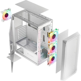 Корпус Logic concept PORTOS MESH+GLASS ARGB fans 3x120mm WHITE (AM-PORTOS-20-0000000-0002) фото 2