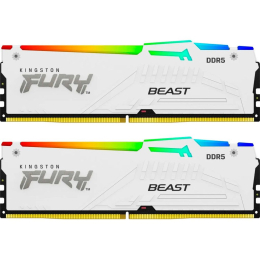 Модуль памяти для компьютера DDR 64GB (2x32GB) 5200 MHz FURY Beast White RGB Kingston Fury (ex.Hyper фото 1