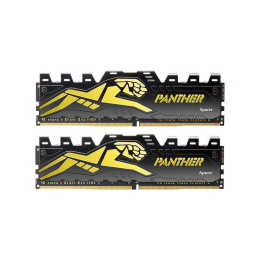 Модуль памяти для компьютера DDR4 16GB (2x8GB) 3200 MHz Panther Black/Gold Apacer (AH4U16G32C28Y7GAA фото 1