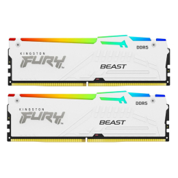 Модуль памяти для компьютера DDR5 32GB (2x16GB) 5200 MHz Beast White RGB Kingston Fury (ex.HyperX) ( фото 1