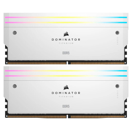 Модуль памяти для компьютера DDR5 32GB (2x16GB) 6000 MHz Dominator Titanium RGB White Corsair (CMP32 фото 1