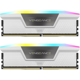 Модуль памяти для компьютера DDR5 32GB (2x16GB) 6000 MHz Vengeance RGB White Corsair (CMH32GX5M2E600 фото 1